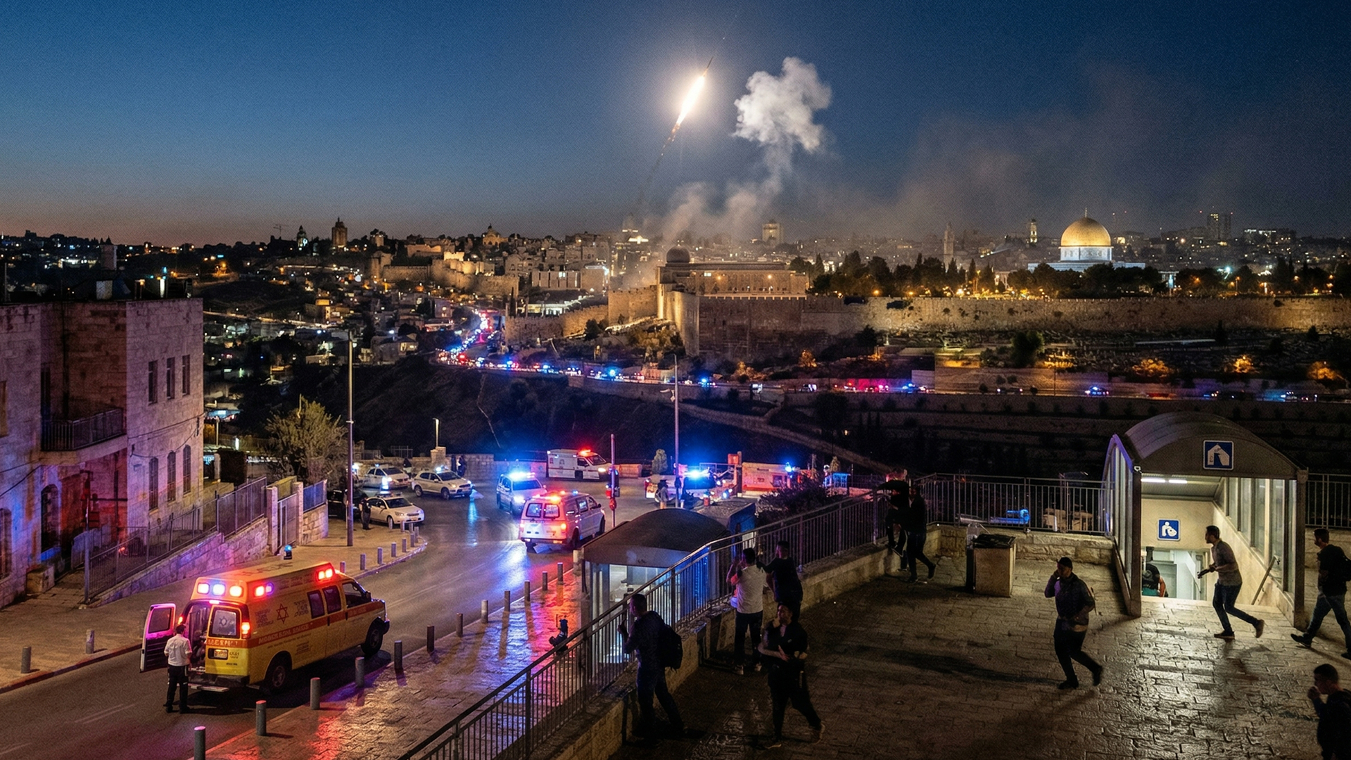 The site of the car-ramming incident in Munich. 